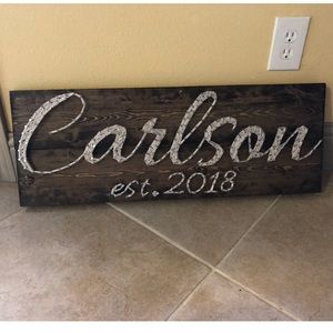 last name board design